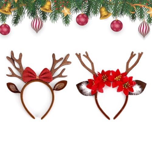 BRTNUP 2 Stück Haarreifen Weihnachten Weihnachtsfeier Accessoires Weihnachtshaarband Geweih-Haarreifen für Weihnachtskostüm party für Erwachsene Kinder BRTNUP 2 Stück Haarreifen Weihnachten Weihnachtsfeier Accessoires Weihnachtshaarband Geweih-Haarreifen für Weihnachtskostüm party für Erwachsene Kinder von BRTNUP