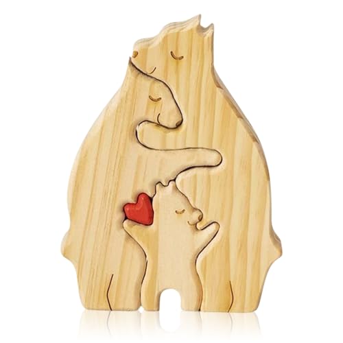 BRTNUP Bärenfamilie Holzpuzzle, Bären Familienpuzzle aus Holz, 3 Bären, Holzbären Familienpuzzle, 3 Holzbären für Familie Jubiläum Geburtstag Geschenke BRTNUP Bärenfamilie Holzpuzzle, Bären Familienpuzzle aus Holz, 3 Bären, Holzbären Familienpuzzle, 3 Holzbären für Familie Jubiläum Geburtstag Geschenke von BRTNUP