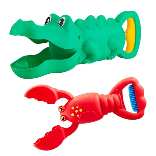 BRTNUP Sandgreifer Kinder ab 3 Jahre,Handbagger für Sandkasten Strand,Strandspielzeug,Wasserspielzeug für Kleinkinder (Crab Crocodile Set) von BRTNUP