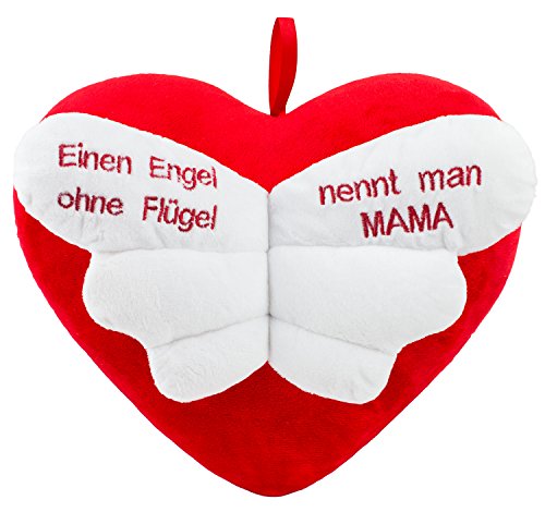 BRUBAKER Plüschkissen in Herzform - Einen Engel ohne Flügel nennt Man Mama - Rot 32 cm - Herzkissen Bestickt BRUBAKER Plüschkissen in Herzform - Einen Engel ohne Flügel nennt Man Mama - Rot 32 cm - Herzkissen Bestickt von BRUBAKER