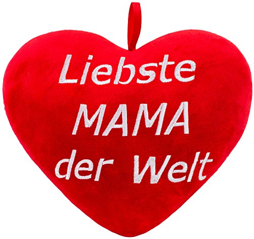 BRUBAKER Plüschkissen in Herzform - Liebste Mama der Welt - Rot 32 cm - Herzkissen Bestickt BRUBAKER Plüschkissen in Herzform - Liebste Mama der Welt - Rot 32 cm - Herzkissen Bestickt von BRUBAKER