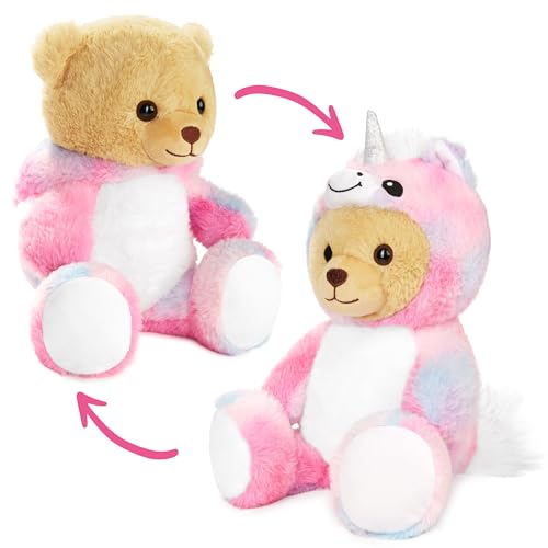 BRUBIES Teddy Einhorn - 25 cm Teddybär im Einhornkostüm mit Kapuze - Plüschtier für kuschelige Abenteuer - Kuscheltier Geschenk für Kinder von BRUBIES