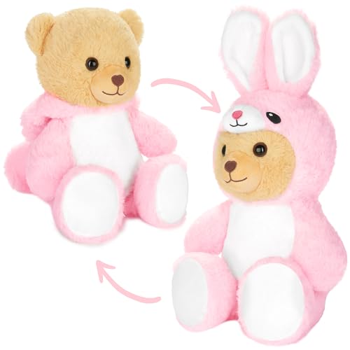 BRUBIES Teddy Hase - 25 cm Teddybär im Hasenkostüm mit Kapuze - Plüschtier für kuschelige Abenteuer - Kuscheltier Geschenk für Kinder von BRUBIES