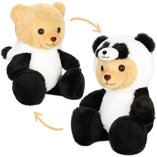 BRUBIES Teddy Panda - 25 cm Teddybär im Pandakostüm mit Kapuze - Pandabär Plüschtier für kuschelige Abenteuer - Kuscheltier Geschenk für Kinder von BRUBIES