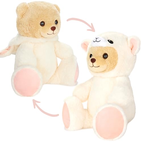 BRUBIES Teddy Schaf - 25 cm Teddybär im Schafkostüm mit Kapuze - Plüschtier für kuschelige Abenteuer - Kuscheltier Geschenk für Kinder von BRUBIES