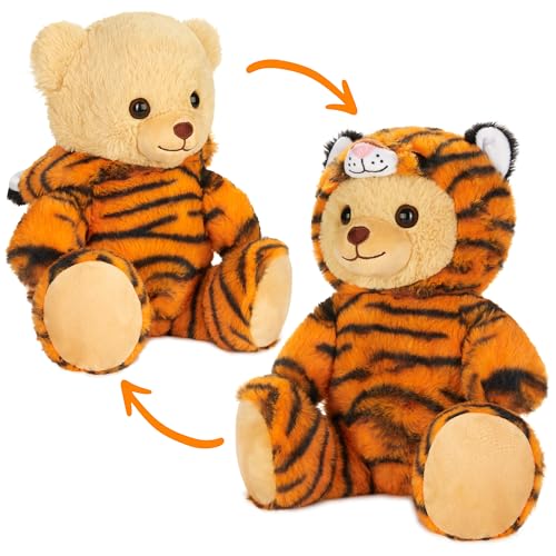 BRUBIES Teddy Tiger - 25 cm Teddybär im Tigerkostüm mit Kapuze - Plüschtier für kuschelige Abenteuer - Kuscheltier Geschenk für Kinder von BRUBIES
