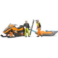 BRUDER 63100 Snowmobil mit Fahrer und Akia Rettungsschlitten mit Skifahrer von BRUDER DIE PROFI SERIE