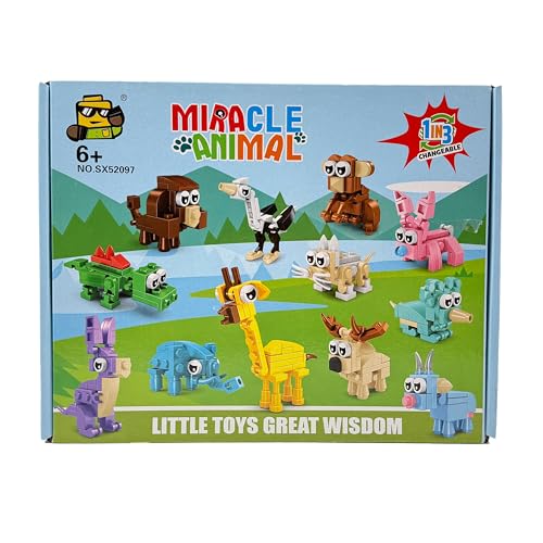 12 Stück Mini Bausteine Tiere Konstruktionsspielzeug, Mitgebsel Kindergeburtstag Gastgeschenke für Kinder, 3 IN 1 Baustein Spielzeug Geburtstag Party Geschenke-Landtiere 12 Stück Mini Bausteine Tiere Konstruktionsspielzeug, Mitgebsel Kindergeburtstag Gastgeschenke für Kinder, 3 IN 1 Baustein Spielzeug Geburtstag Party Geschenke-Landtiere von BRUKUSUR