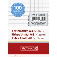 BRUNNEN 102280200 Karteikarten A8 kariert weiß 100 Stück von BRUNNEN