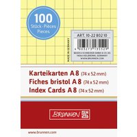 BRUNNEN 102280210 Karteikarten A8 kariert gelb 100 Stück von BRUNNEN