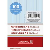 BRUNNEN 102282230 Karteikarten A8 liniert, 7 mm Zeilenabstand 100 Stück von BRUNNEN
