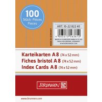 BRUNNEN 102282240 Karteikarten A8 liniert, 7 mm orange 100 Stück von BRUNNEN
