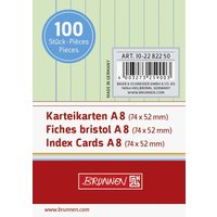 BRUNNEN 102282250 Karteikarten A8 liniert, 7 mm Zeilenabstand 100 Stück von BRUNNEN
