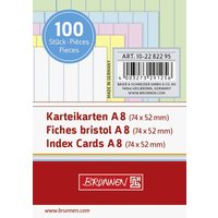 BRUNNEN 102282295 Karteikarten A8 liniert, 7 mm Zeilenabstand 100 Stück von BRUNNEN