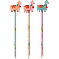 BRUNNEN 102739701 Bleistift mit Radiergummi „Lama“ Länge: 17 cm, sortiert von BRUNNEN