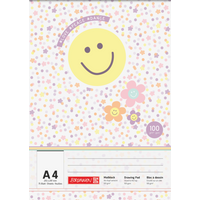 BRUNNEN 1047408422 Malblock Happy Hippie, A4, 75 Blatt, mehrfarbig, pastell von BRUNNEN