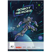 BRUNNEN 1047913421 Zeichenblock, A3, 20 Blatt, Robot Hero von BRUNNEN