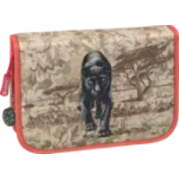 BRUNNEN 1049120221 Federmäppchen „Panther“ Safari World, 2 Klappe(n), braun von BRUNNEN