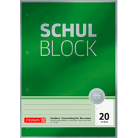 BRUNNEN 1052631 Schulblock Premium A4 unliniert, Lin. 20 von BRUNNEN