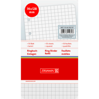 BRUNNEN 106600201 Ringbucheinlagen 7,4 x 12,8 cm kariert, 50 Blatt von BRUNNEN