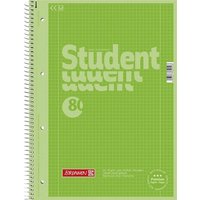 BRUNNEN 1067928152 Collegeblock Premium Student Colour Code A4 kariert, mit Randlinie innen und außen, Lin. 28 Deckblatt: kiwi von BRUNNEN