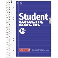 BRUNNEN 1067951 Collegeblock Student A5 20-linig Deckblatt: blau von BRUNNEN