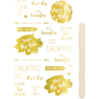 BRUNNEN 203780915 Rubbelsticker Save the Date goldfarben von BRUNNEN