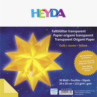 BRUNNEN 204875566 OrigamiSet Faltblätter transparent 20 x 20 cm gelb, 30 Blatt von BRUNNEN
