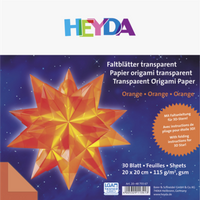 BRUNNEN 204875567 OrigamiSet Faltblätter transparent 20 x 20 cm orange, 30 Blatt von BRUNNEN