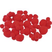BRUNNEN 212681047 Pompon 8-20 mm rot 100er Set von BRUNNEN