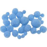 BRUNNEN 212681051 Pompon Ø 8-20mm blau 100 Stück von BRUNNEN