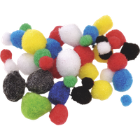 BRUNNEN 212681091 Pompon Ø 8-20mm bunt sortiert 100 Stück von BRUNNEN