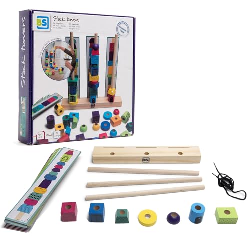BS Toys Stapeltürme - Turmbau in Rekordzeit - Multicolor Stapelspaß - Spiel für Kinder ab 3 Jahren von BS Toys
