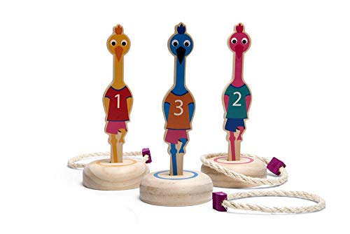 BS Toys Vögel Ringe Werfen - Interaktives Spiel für Kinder - Buntes Mix Set - Outdoor-Spaß für alle Altersgruppen - Perfekt für Gartenpartys und Aktivitäten im Freien von BS Toys