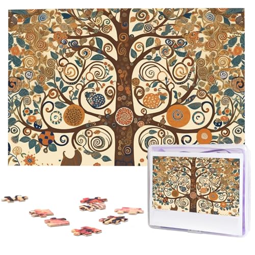 Baum des Lebens Holzpuzzles für Erwachsene 1000 Teile Personalisiertes Puzzle Interessante benutzerdefinierte Fotopuzzles Geschenk für Urlaub Geburtstag Hochzeit Jahrestag von BSCKKDMN