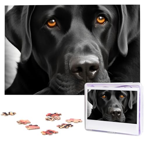 Black Dog Wooden Puzzles for Adults 1000 Pieces Personalized Jigsaw Puzzle Interessant Custom Photo Puzzles Gift for Holiday Birthday Wedding Anniversay von BSCKKDMN