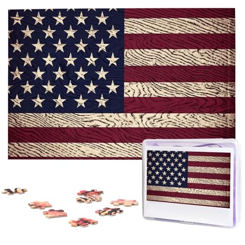 Holzpuzzles mit amerikanischer Flagge, 1000 Teile, personalisiertes Puzzle, interessante individuelle Fotopuzzle, Geschenk für Feiertage, Geburtstag, Hochzeit, Jahrestag Holzpuzzles mit amerikanischer Flagge, 1000 Teile, personalisiertes Puzzle, interessante individuelle Fotopuzzle, Geschenk für Feiertage, Geburtstag, Hochzeit, Jahrestag von BSCKKDMN
