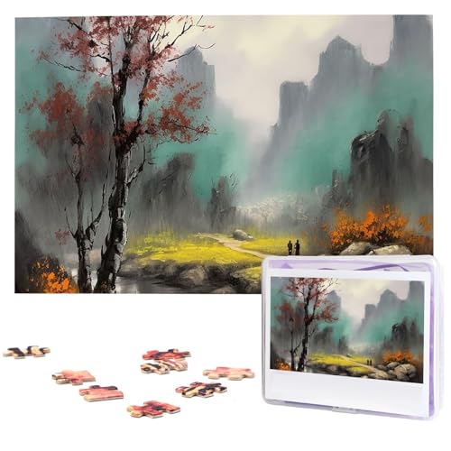 Landschaftsmalerei, Holzpuzzles für Erwachsene, 1000 Teile, personalisiertes Puzzle, interessante individuelle Fotopuzzles, Geschenk für Feiertage, Geburtstag, Hochzeit, Jahrestag Landschaftsmalerei, Holzpuzzles für Erwachsene, 1000 Teile, personalisiertes Puzzle, interessante individuelle Fotopuzzles, Geschenk für Feiertage, Geburtstag, Hochzeit, Jahrestag von BSCKKDMN