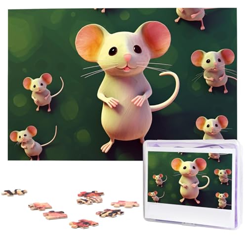 Niedliche Maus Holzpuzzles für Erwachsene, 1000 Teile, personalisiertes Puzzle, interessante individuelle Fotopuzzles, Geschenk für Feiertage, Geburtstag, Hochzeit, Jahrestag Niedliche Maus Holzpuzzles für Erwachsene, 1000 Teile, personalisiertes Puzzle, interessante individuelle Fotopuzzles, Geschenk für Feiertage, Geburtstag, Hochzeit, Jahrestag von BSCKKDMN
