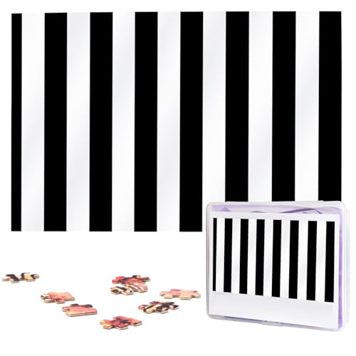 Schwarz-weiß gestreiftes Holzpuzzle für Erwachsene, 1000 Teile, interessantes Puzzle, personalisierte Puzzle, Geschenk für Urlaub, Geburtstag, Hochzeit, Jahrestag Schwarz-weiß gestreiftes Holzpuzzle für Erwachsene, 1000 Teile, interessantes Puzzle, personalisierte Puzzle, Geschenk für Urlaub, Geburtstag, Hochzeit, Jahrestag von BSCKKDMN