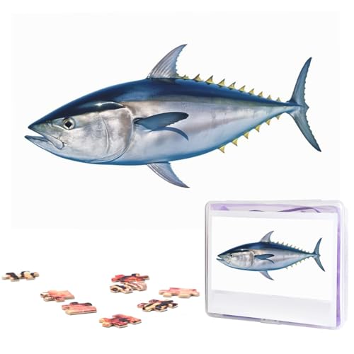 Thunfisch Thunnus Holzpuzzles für Erwachsene 1000 Teile Personalisiertes Puzzle Interessante benutzerdefinierte Fotopuzzles Geschenk für Urlaub Geburtstag Hochzeit Jahrestag von BSCKKDMN