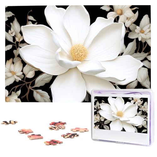 Weißes Blumen-Holzpuzzle für Erwachsene, 1000 Teile, personalisierbares Puzzle, interessantes Puzzle, personalisierbares Fotopuzzle, Geschenk für Urlaub, Geburtstag, Hochzeit, Jubiläum Weißes Blumen-Holzpuzzle für Erwachsene, 1000 Teile, personalisierbares Puzzle, interessantes Puzzle, personalisierbares Fotopuzzle, Geschenk für Urlaub, Geburtstag, Hochzeit, Jubiläum von BSCKKDMN