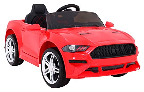 BSD Elektro Kinderauto Elektrisch Ride On Kinderfahrzeug Elektroauto Fernbedienung - Mustang BH-718A - Rot von BSD