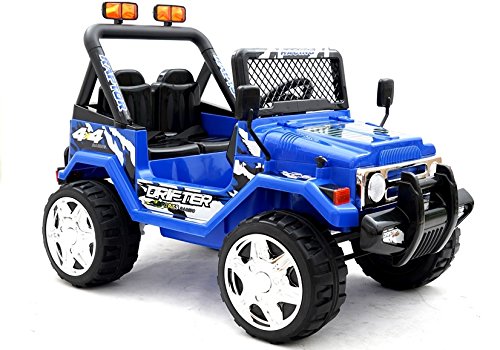 BSD Elektro Kinderauto Elektrisch Ride On Kinderfahrzeug Elektroauto Fernbedienung - Raptor 2-Sitzer - Blau von BSD