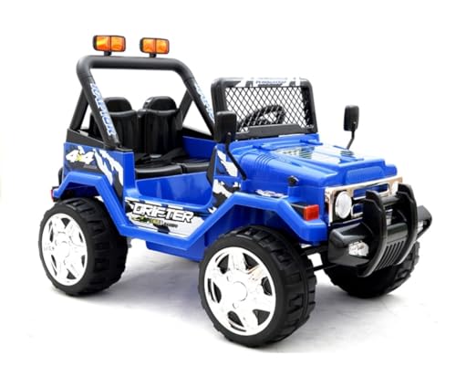 BSD Elektro Kinderauto Elektrisch Ride On Kinderfahrzeug Elektroauto Fernbedienung - Raptor 2-Sitzer - Blau von BSD