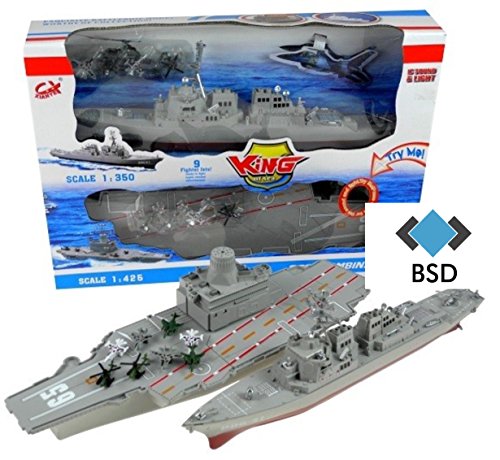 BSD Flugzeugträger und Schlachtschiff Modell mit Ton und Licht - Flugzeugträger mit Militärflugzeuge, Hubschrauber und Schlachtschiff BSD Flugzeugträger und Schlachtschiff Modell mit Ton und Licht - Flugzeugträger mit Militärflugzeuge, Hubschrauber und Schlachtschiff von BSD