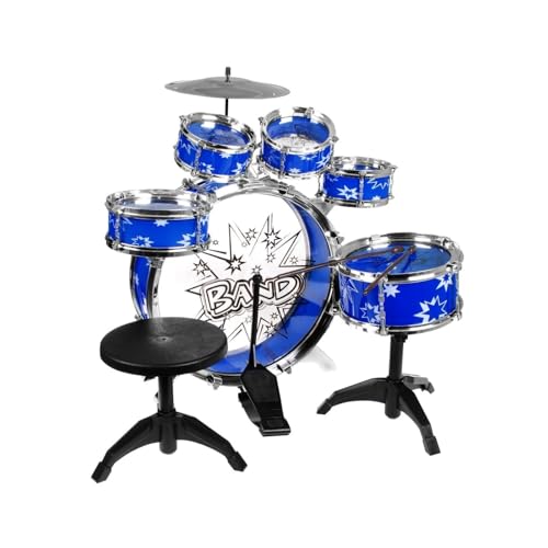 BSD Steinbach Kinderschlagzeug, Schlagzeug mit Hocker und 2 Trommelstöcken, Schlagzeug Drumset, Kinder Trommel - Set Schlagzeug Drumset 9-TLG - BLAU BSD Steinbach Kinderschlagzeug, Schlagzeug mit Hocker und 2 Trommelstöcken, Schlagzeug Drumset, Kinder Trommel - Set Schlagzeug Drumset 9-TLG - BLAU von BSD