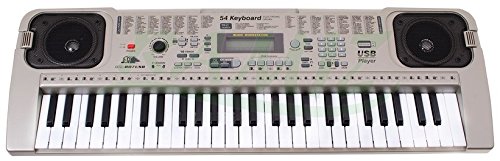 BSD Keyboard MQ-807USB mit Aufnahme-Funktion, Mikrofon, USB, MP3 via USB - 100 Sounds und 100 Rythmen, Zwei Lautsprecher, Lautstärkeregler, 54 Tasten, LCD-Anzeige - Electric Piano von BSD