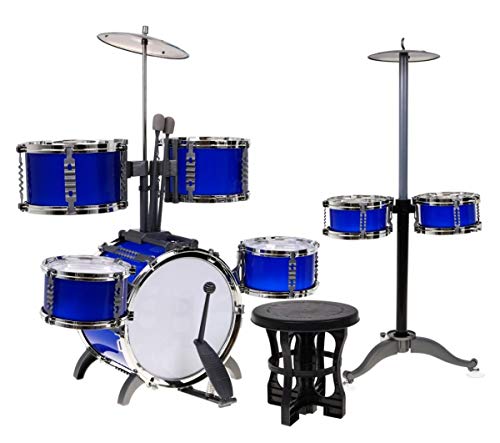 Musik Spielzeug - Groß Schlagzeug für Kinder, Trommeln für Kinder, Schlagzeug Trommeln Spielzeug - Blau von BSD