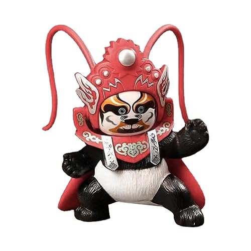 BSEID Panda-Figuren – Niedliche Panda-Puppenfiguren mit wechselndem Gesicht in 4 Stilen – Sichuan Panda-Statuen für Heimdekoration, Panda-Spielzeug, Kuchendekorationen von BSEID